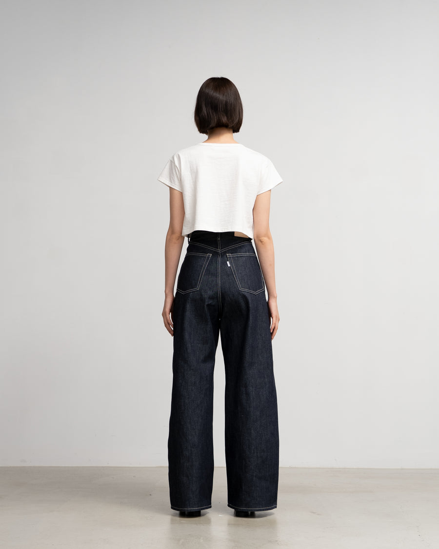 Selvage Denim Two Tuck Wide Pants-RIGID-