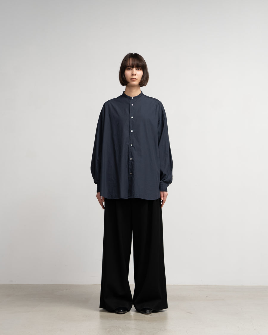 Broad L/S Oversized Band Collar Shirt