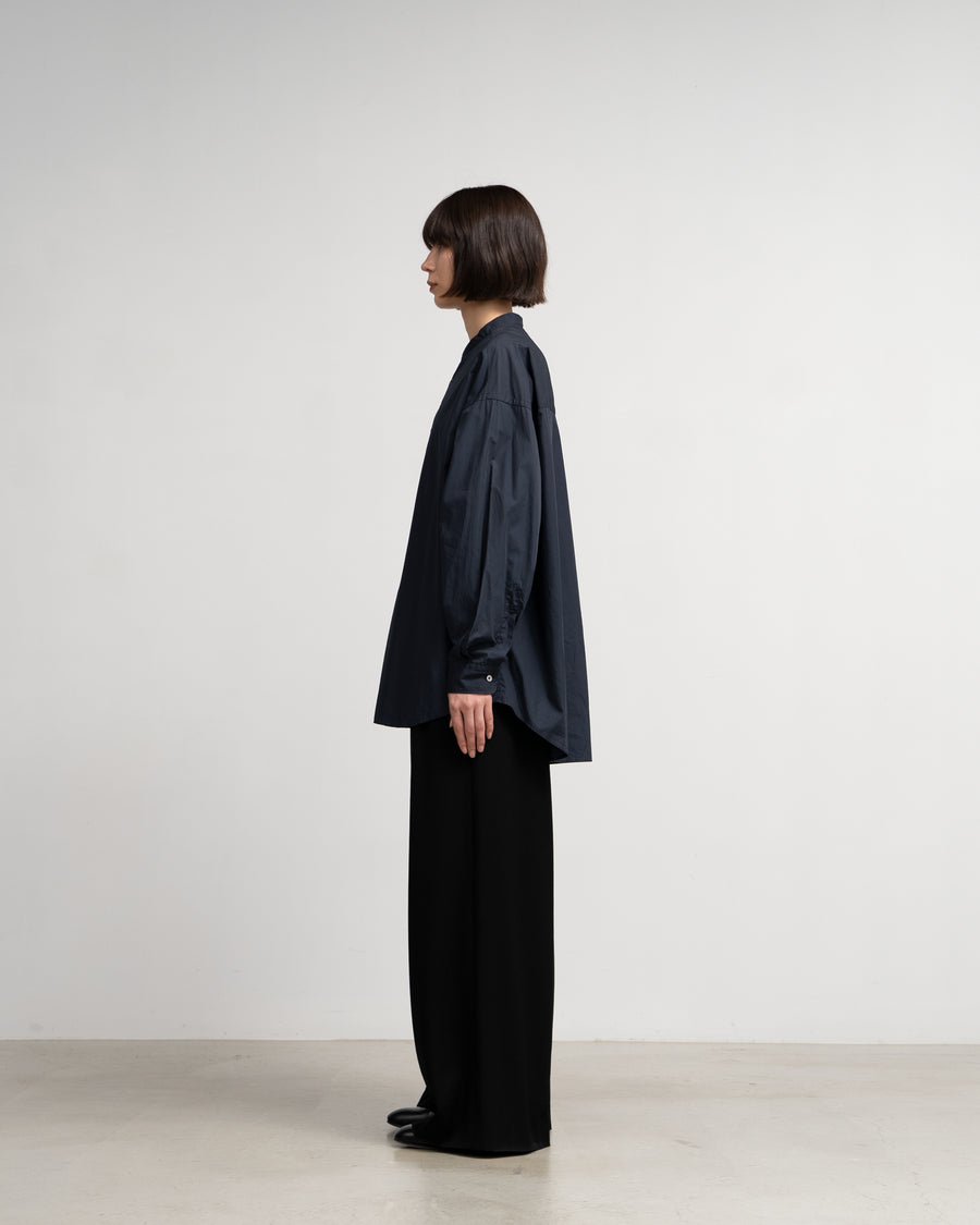 Broad L/S Oversized Band Collar Shirt