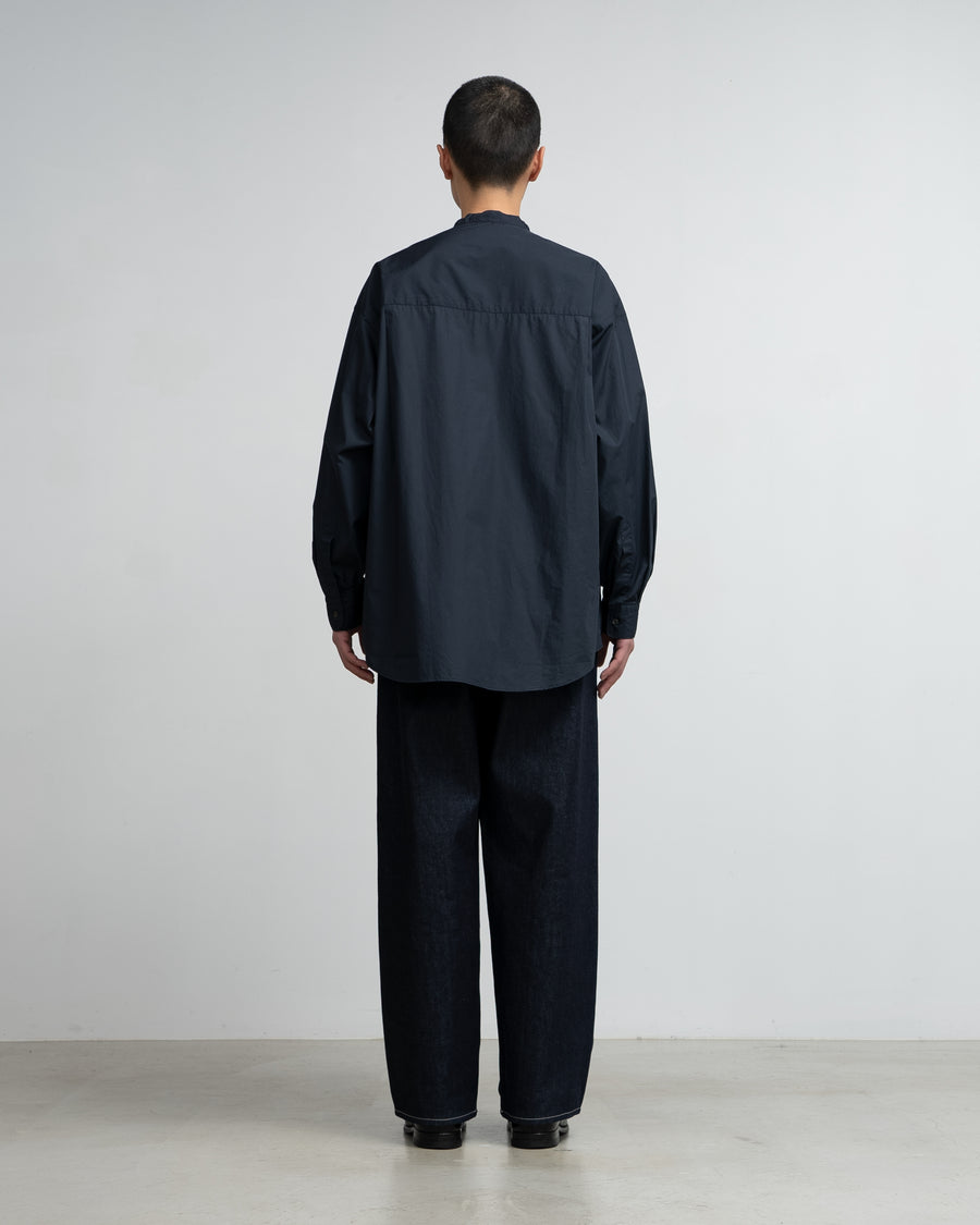 Broad L/S Oversized Band Collar Shirt