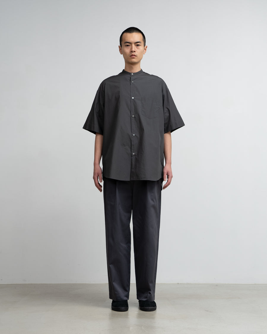 Broad S/S Oversized Band Collar Shirt