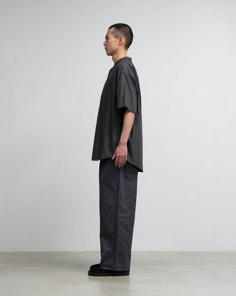 Broad S/S Oversized Band Collar Shirt