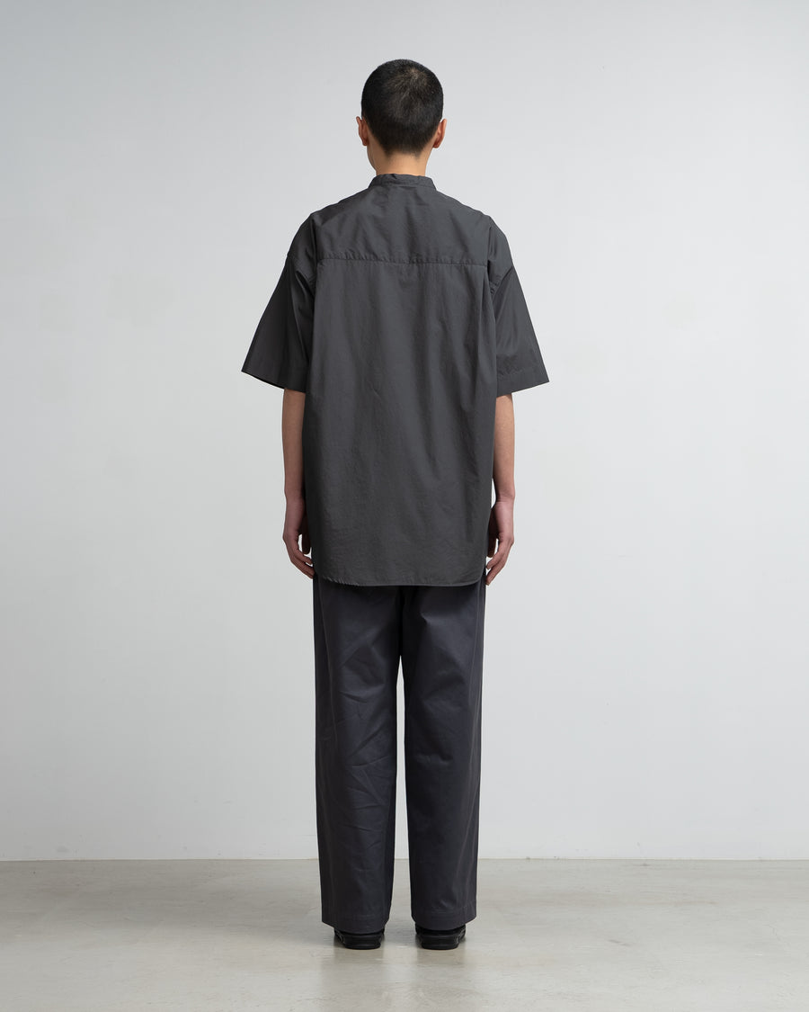 Broad S/S Oversized Band Collar Shirt