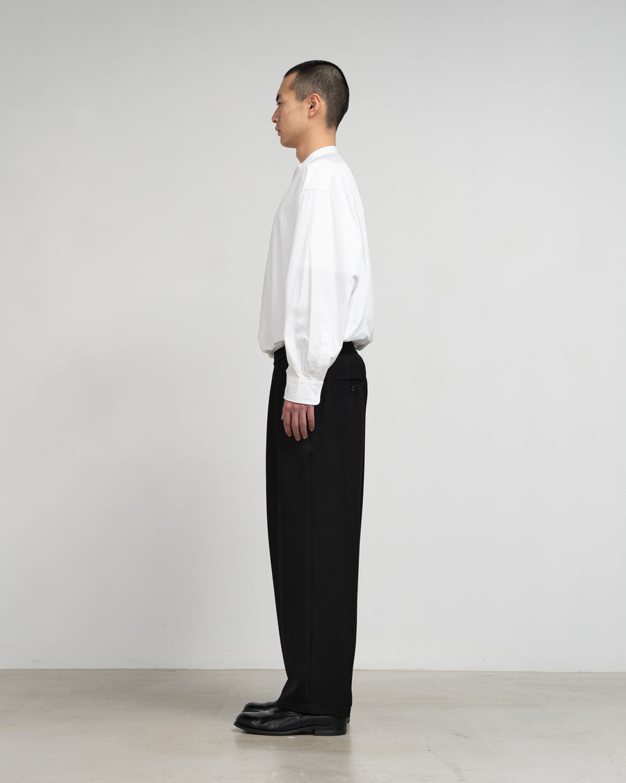 Wool Doeskin Two Tuck Wide Pants