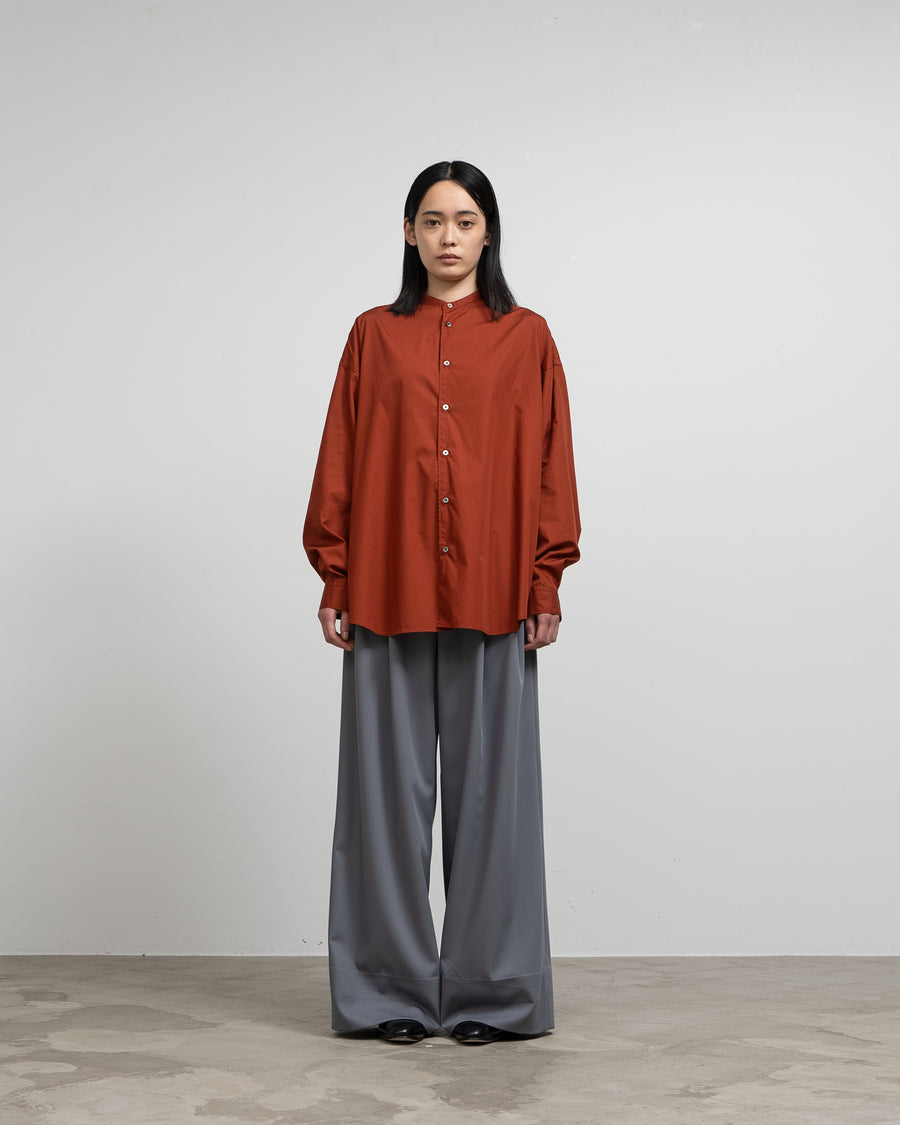 Broad L/S Oversized Band Collar Shirt