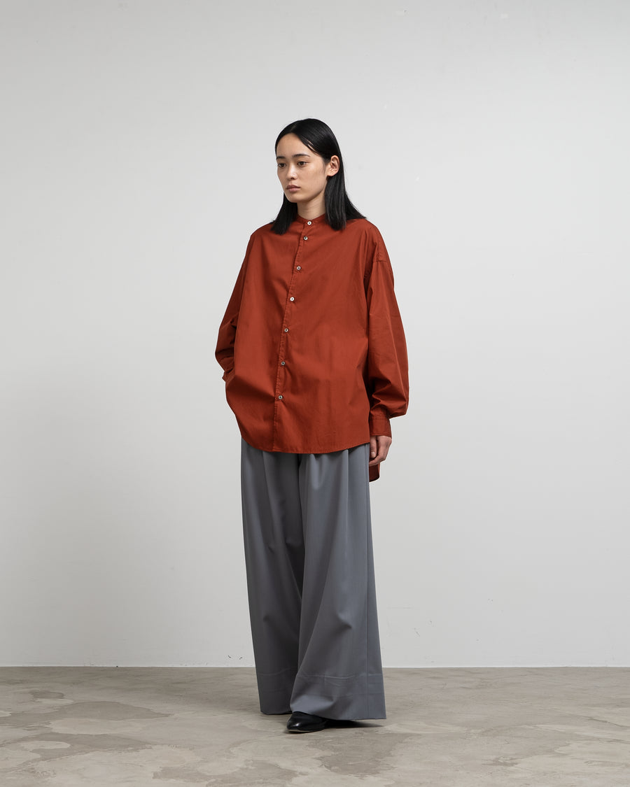 Broad L/S Oversized Band Collar Shirt