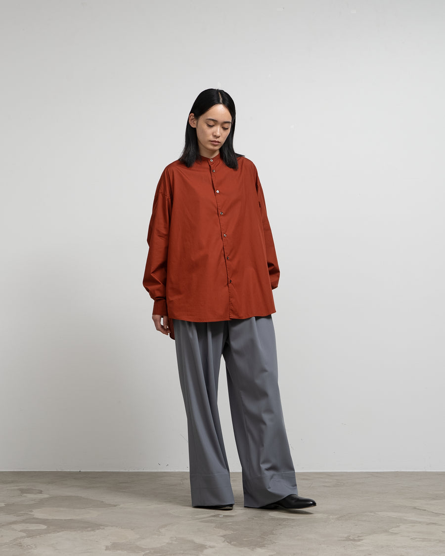 Broad L/S Oversized Band Collar Shirt