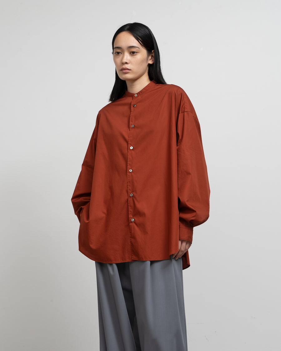 Broad L/S Oversized Band Collar Shirt