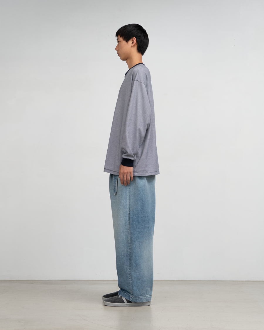 Selvage Denim Belted Pants-LIGHT FADE-