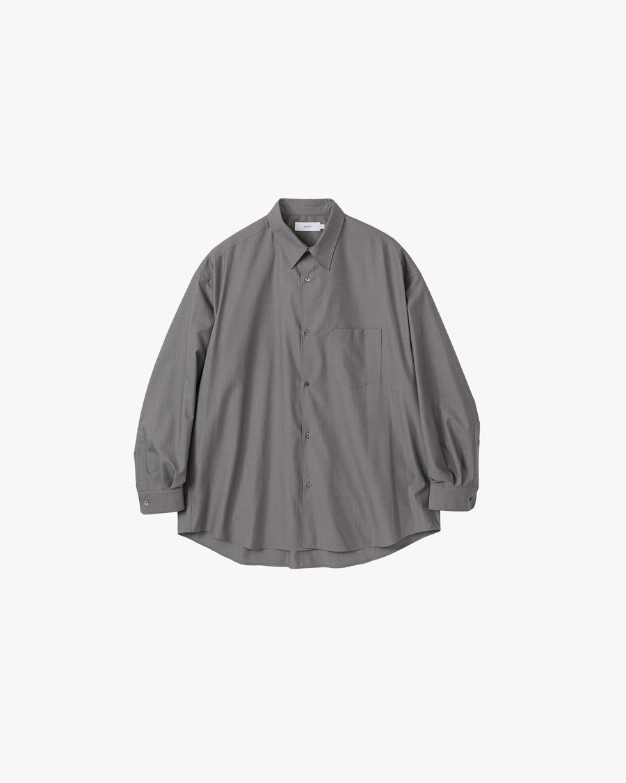 Fine Wool Tropical Oversized Regular Collar Shirt