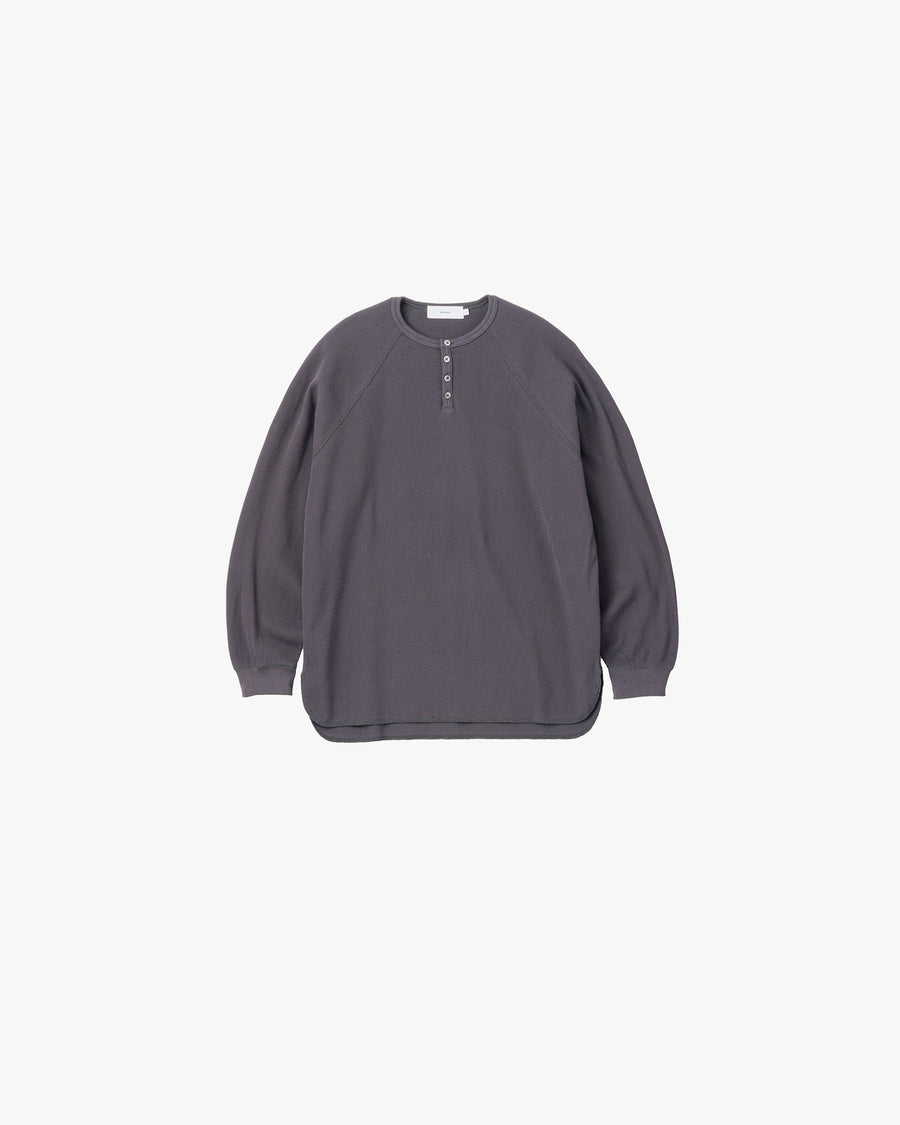 Waffle L/S Henley Neck Tee