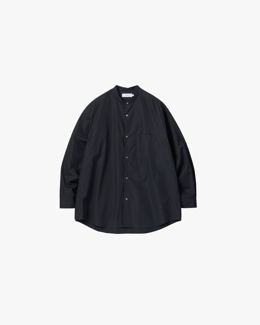 High Count Band Collar Round Cut Oversized  Shirt