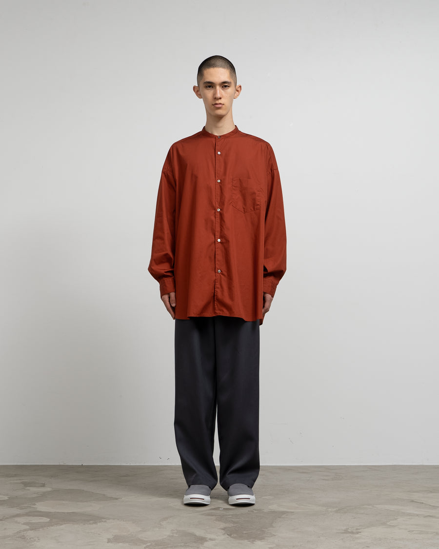 Broad L/S Oversized Band Collar Shirt