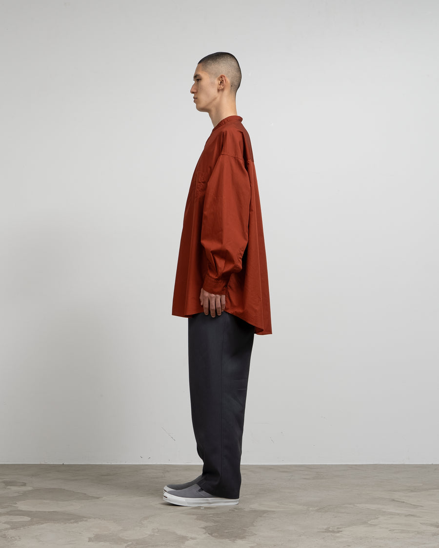 Broad L/S Oversized Band Collar Shirt