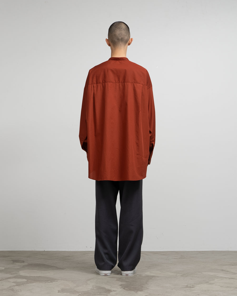 Broad L/S Oversized Band Collar Shirt