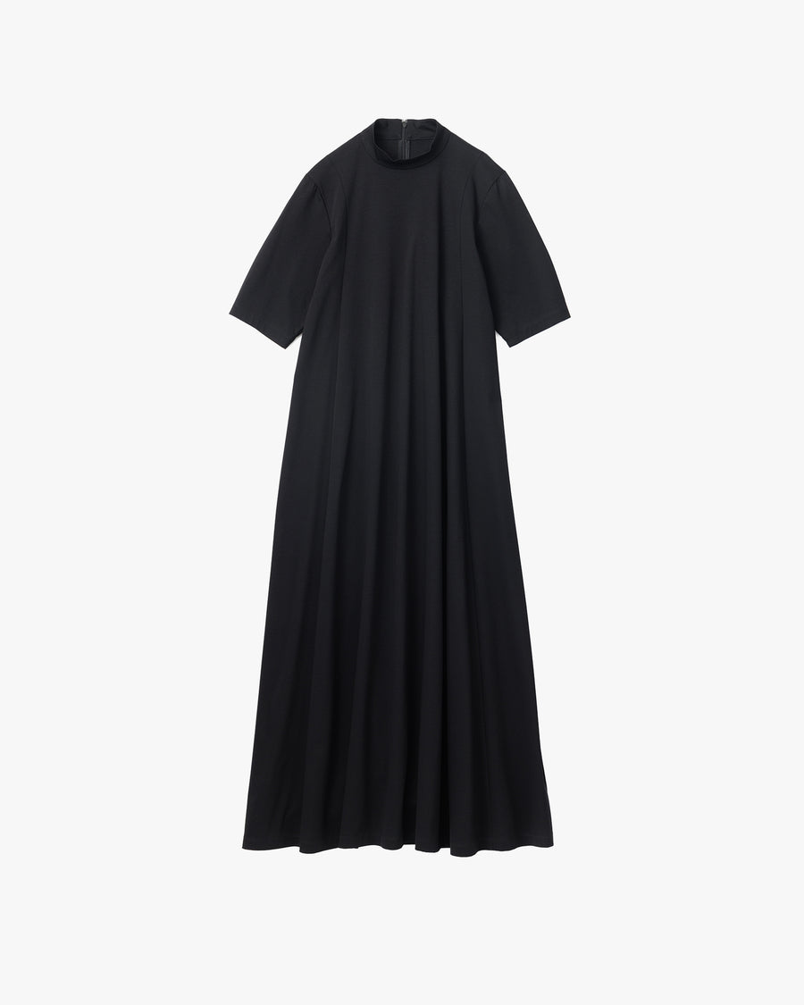 Fine Smooth Mock Neck Panel Line Dress