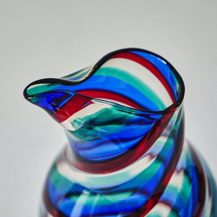 BIANCONI Glass Pitcher Swirl