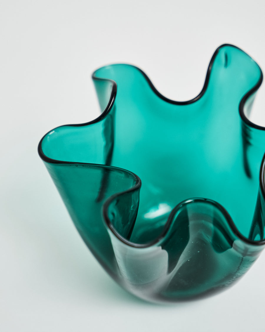 VENINI Fazzoletto Vase Green L