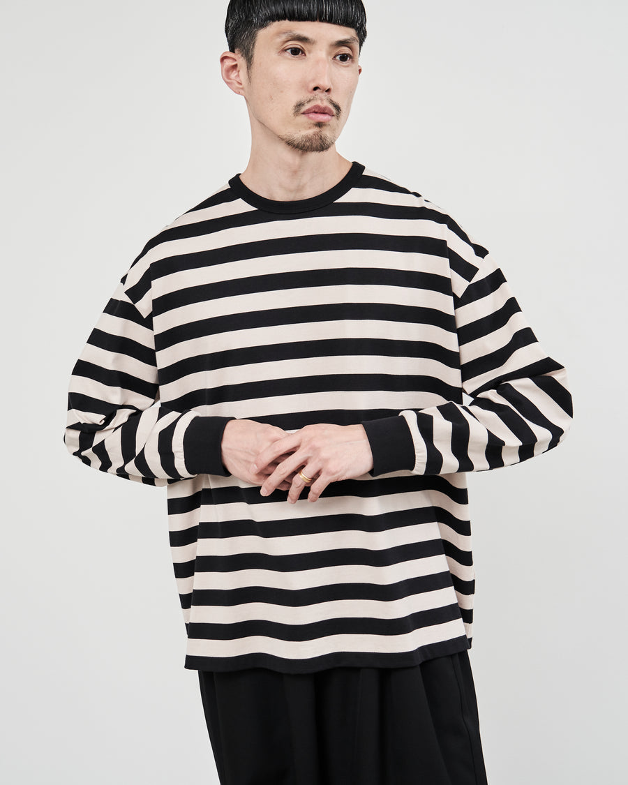 -SALE- Fine Cotton Border L/S Tee